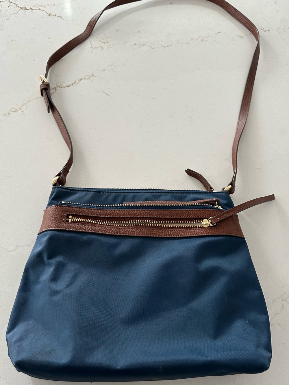 Nordstrom Women’s Navy and Brown nylon travel Crossbody Bag